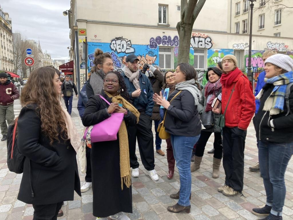 Etudiant.e.s en visite.